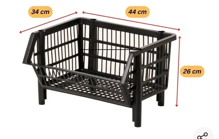 Cesto Expositor Organizador Médio 44cm N°02 Preto