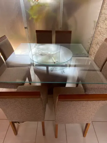 Mesa de vidro 8 lugares