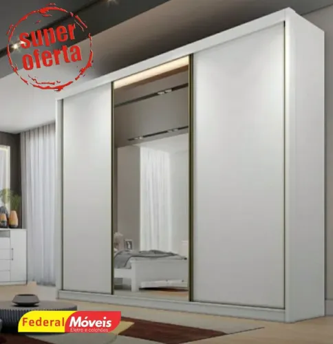 Guarda Roupa 100%MDF 3 Portas e 8 Gavetas Novo Pronta Entrega 