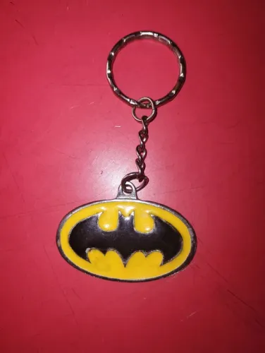 Chaveiro de metal logo Batman, vintage, década de 80. 