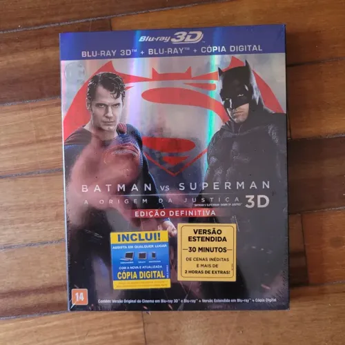 Blu-Ray Batman Vs Superman: A Origem da Justiça 2D + 3D (Edição Definitiva) LACRADO!