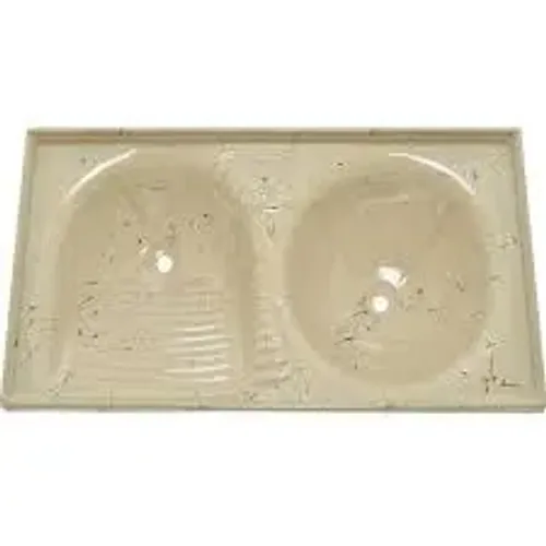 Tanque Marmoreno Sintetico Duplo 1m x 50cm. Preto, Cinza, Bege e Branco Novo