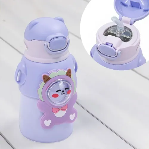 Garrafa Térmica Escola Bichinho 520 Ml Com Canudo Infantil