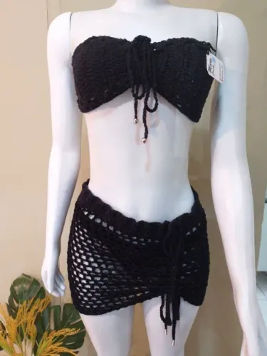 Top / conjunto de crochê praiano 