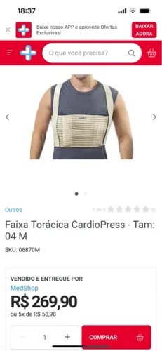 Faixa torácica pós cirurgia cardíaca