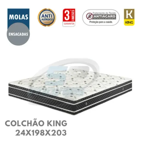 Direto da Fabrica - Colchão King Molas Bonnel (24x198x203)