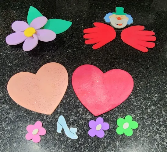 Kit de 10 Apliques de EVA Fofinhos para Artesanato