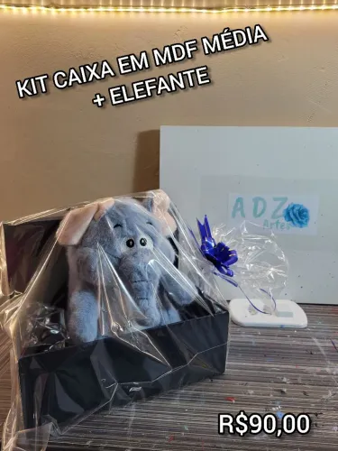 KITS CAIXAS EM MDF + PELÚCIAS