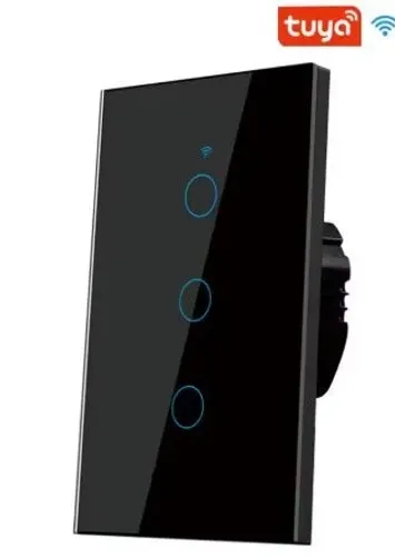Interruptor Inteligente 3 Canais Toque Sem Fio Neutro Alexa Google Home Smart COD-AM614  