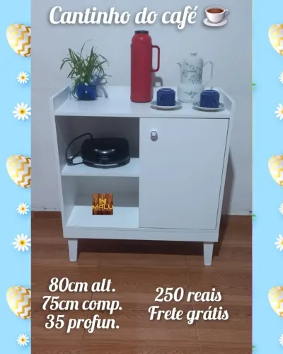 Cantinho do Café - Armário de MDF Branco