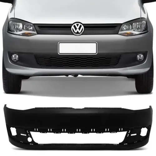 Parachoque Dianteiro Volkswagen Fox Spacefox 2011 a 2014 Preto liso - Lumax