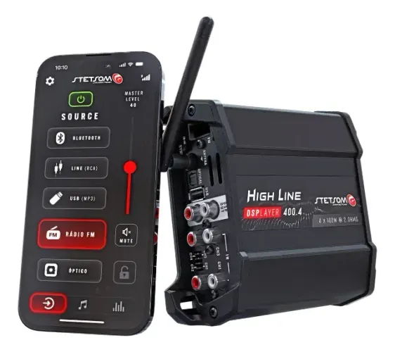 Módulo Stetsom HL 400.4 DSPlayer Amplificador Bluetooth com DPS BT Full Range