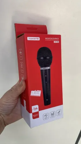 Microfone Com fio Tomate Mt-1018 Dinâmico Para Karaokê, Igrejas, Palestras - Loja Coimbra