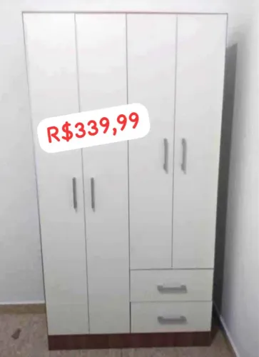 Guarda-Roupa Branco Moderno - R$339,99