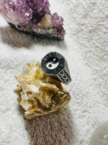 Anel Yin Yang em Aço Inoxidável