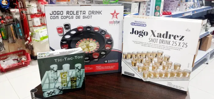 Jogos de beber - Roleta, Xadrez e Tic-Tac-Toe