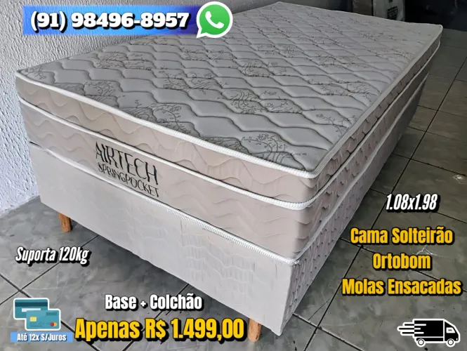Cama SOLTEIRÃO Ortobom Molas Ensacadas 1.08x1.98