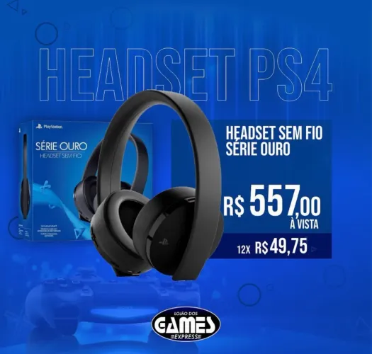 Headset ps4 original Sony sem fio wireless serie ouro 