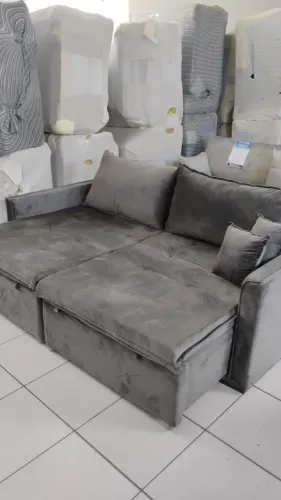 Sofá Cama Onix 4 Lugares Cinza