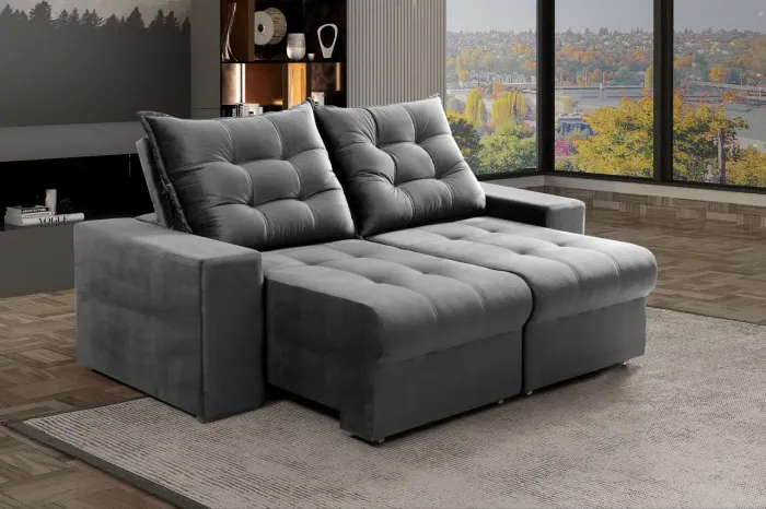 Sofá Retrátil Reclinável 1,90m Leme t432