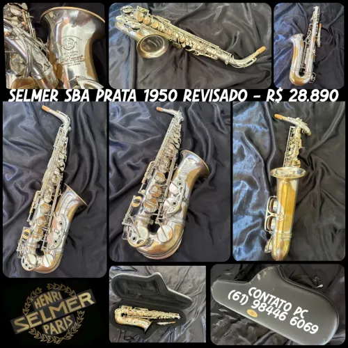 Sax Alto Selmer SBA Prata 1950 Todo Revisado 