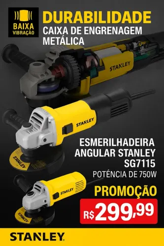 Promoção Esmerilhadeira Angular Stanley SG7115