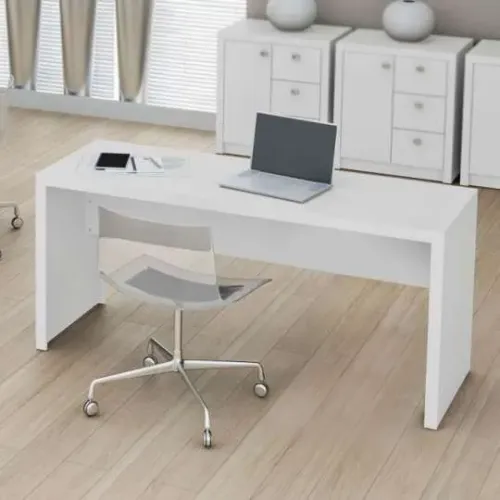 Mesa de escritório branca moderna