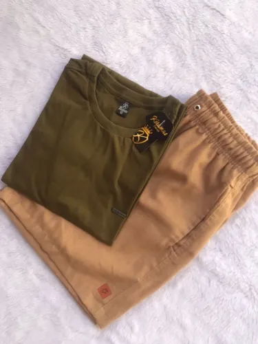 KIT blusa fio 30.1 + short linho monte já seu kit!