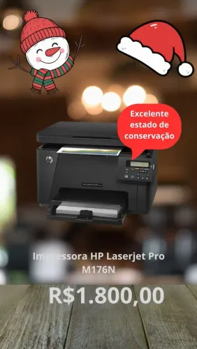 OPORTUNIDADE - Impressora Multifuncional Hp Laserjet Pro M176n Preta 127v 