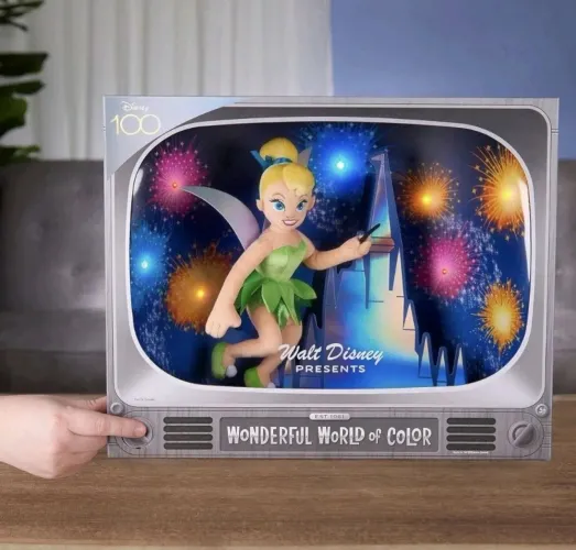 BONECA PELÚCIA TINKERBELL NA CAIXA COM LUZES DISNEY 100 ITEM RARO