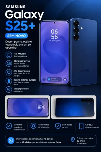 Samsung Galaxy S25+ Seminovo - Excelente Estado - Oportunidade!