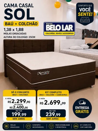 Conjunto Cama Casal + Baú