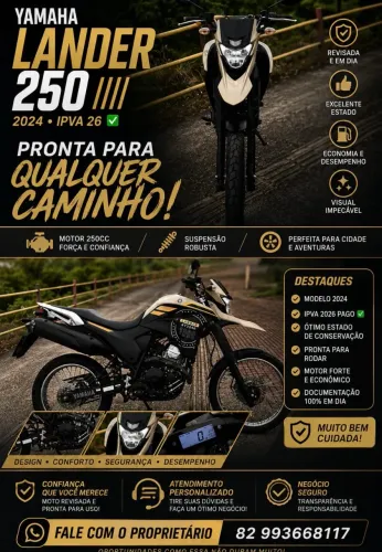 Lander 250 puro luxo  faça sua viagem com moto de procedência e segurança 