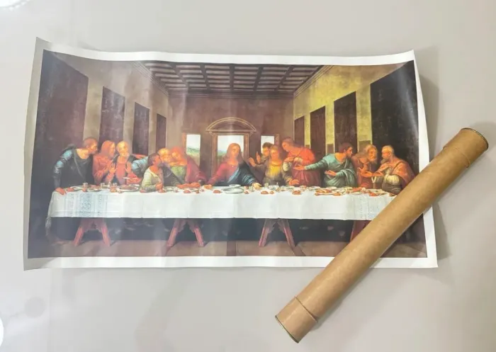 Santa Ceia - Pintura gráfica para emoldurar
