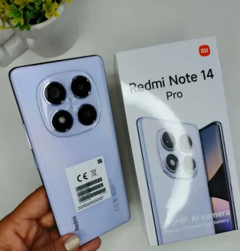 Telefone Linha Redmi Note 14 Pro (4G) Lilás Lacrado 256/8 + Versão Global - Dual sim