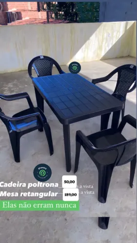 Mesa retangular 195,00| Poltrona 50,00