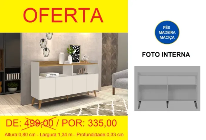 Aparador retro ofertão 4 portas - a pronta entrega 