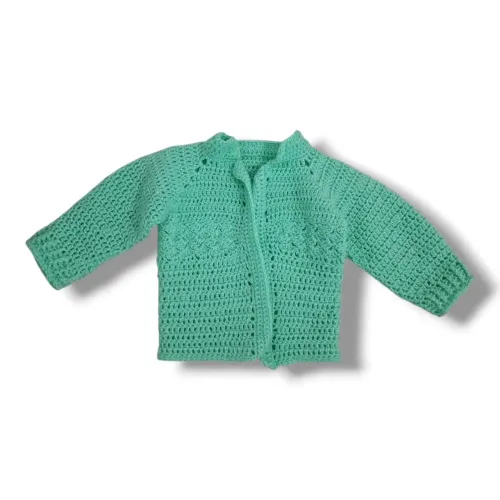 Casaquinho bebe croche Infantil Verde