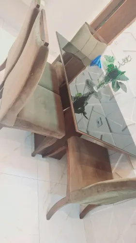 Mesa tampo de vidro