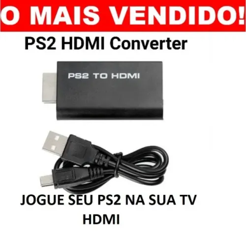 Adaptador Conversor PS2 Para Hdmi - PS2 To Hdmi Altas Resoluções GSM