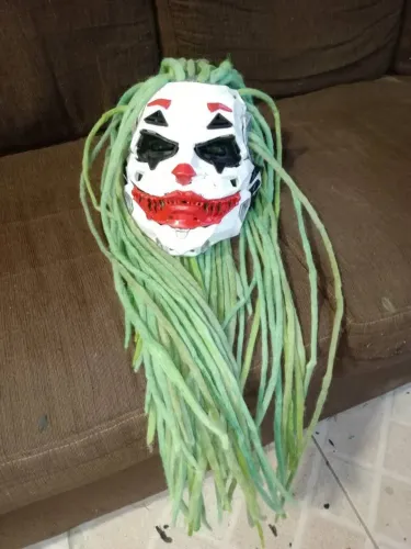 Máscara Coringa Cyberpunk Cosplay com Dreadlock.Impressão 3D.Pintura Premium
