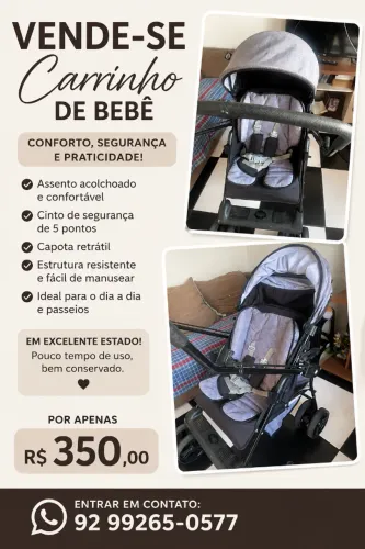 Vando carrinho de bebê excelente estado
