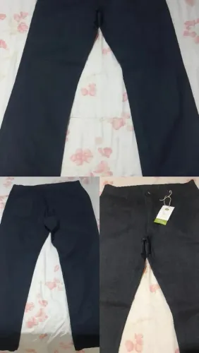 Calça jeans escuro, modelo largo reto, número 46 Nova