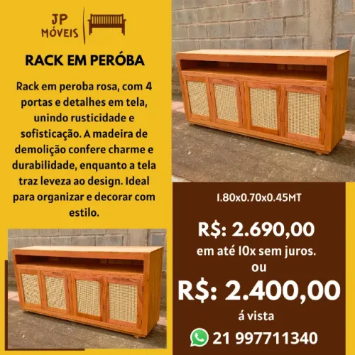 Rack com Tela 4 Portas