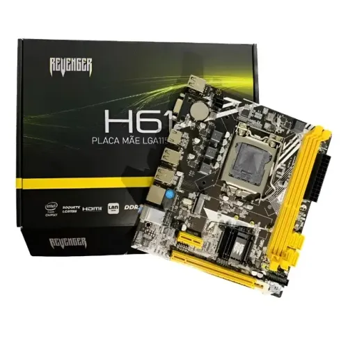 Placa Mãe Revenger H61/K G-H61/K  LGA1155 DDR3 M.2 USB 3.0 GIGA LAN Micro-ATX Intel