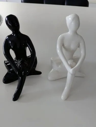 Conjunto de duas bailarina de cerâmica