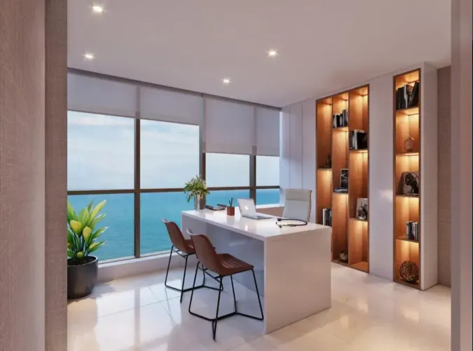 Novo, sala comercial, vista mar, empresarial joão carvalho, oportunidade, 46m²