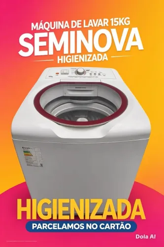 VENDE-SE MÁQUINA DE LAVAR ROUPA ? BRASTEMP CAPACIDADE 15 NOVA COMO NAS FOTOS ?