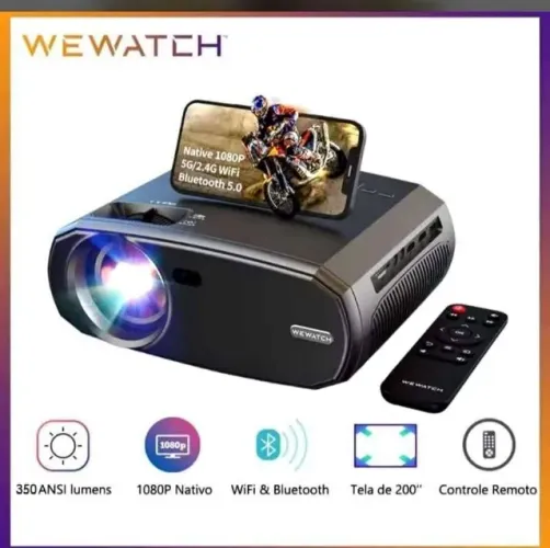 Projetor Wewatch V50 Pro 1080p Wifi 350 Ansi Lumens 18000 Lumens