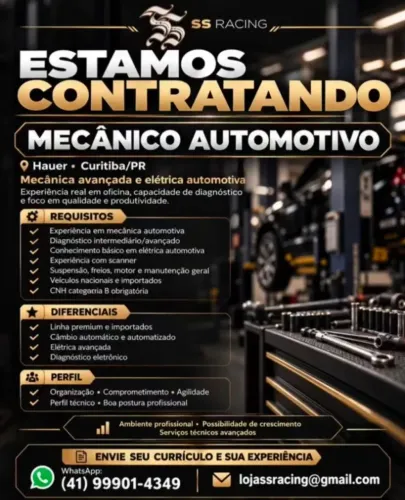 TÉCNICO MECÂNICO AUTOMOTIVO COM EXPERIÊNCIA